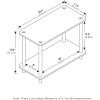 Furinno TURN-N-TUBE Side Table, 2-Tier Modern Rectangle End Table with Open Shelf, Night Stand, Bedside Table, Toolless Assembly, for Living Room, Bedroom, Black(Beech/White)