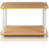 Furinno Turn-N 2-Tier No Tools Tube Shelf/End Table, Single, Beech/White(Beech/White)