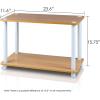 Furinno Turn-N 2-Tier No Tools Tube Shelf/End Table, Single, Beech/White(Beech/White)