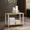 Furinno Turn-N 2-Tier No Tools Tube Shelf/End Table, Single, Beech/White(Beech/White)