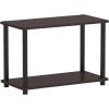 Furinno Turn-N 2-Tier No Tools Tube Shelf/End Table, Single, Beech/White(Dark Brown/Black)
