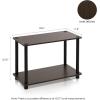 Furinno Turn-N 2-Tier No Tools Tube Shelf/End Table, Single, Beech/White(Dark Brown/Black)