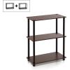 Furinno Turn-N 2-Tier No Tools Tube Shelf/End Table, Single, Beech/White(Dark Brown/Black)