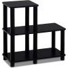 Furinno Turn-N-Tube Accent Decorative Shelf, Espresso/Black & Just 3-Tier End Table, 1-Pack, Americano/Black(Espresso/Black)