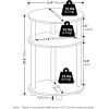 Furinno Turn-N-Tube Side Table, 3-Tier Oval End Table, Night Stand, Bedside Table, for Living Room, Bedroom, Amber Pine(Espresso)