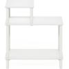 Furinno Turn-N-Tube Side Table, 3-Tier Rectangle Sofa End Table with Open Shelf, Toolless Assembly Night Stand, Bedside Table, for Living Room, Bedroom, Amber Oak(White/White)