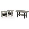 Furinno Andrey Set of 2 End Table/Side Table/Night Stand/Bedside Table with Bin Drawer, French Oak Grey Simple Design Coffee Table, French Oak Grey/Black