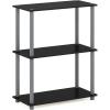 Furinno BESI Side Table, Industrial Multipurpose Metal Frame End Table, Flat Base Night Stand, Bedside Table, Easy Assembly, for Living Room, Bedroom, Columbia Walnut(Columbia Walnut)