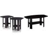 Furinno Simple Design End Table (2-Pack) and Coffee Table Bundle, Dark Walnut/Espresso