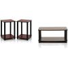 Furinno Turn-N-Tube End Table and TV Stand Bundle (Set of 2) | Dark Cherry/Black