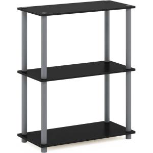 Furinno BESI Side Table, Industrial Multipurpose Metal Frame End Table, Flat Base Night Stand, Bedside Table, Easy Assembly, for Living Room, Bedroom, Columbia Walnut(Columbia Walnut)
