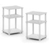 Furinno 2-Pack End Tables and 2 End Tables Espresso/Black