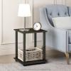 Furinno 2-Pack End Tables and 2 End Tables Espresso/Black