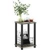 Furinno Besi Industrial Multipurpose Side Table with Metal Frame, Finn Oak