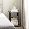 Furinno Besi Industrial Multipurpose Side Table with Metal Frame, Finn Oak