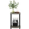 Furinno Besi Industrial Multipurpose Side Table with Metal Frame, Finn Oak