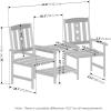 Furinno DALAM Outdoor Dining Set, Bistro Set with Attached Coffee Table and Umbrella Hole, for Patio, Garden, Porch, Natural