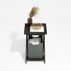 Furinno SIMPLE DESIGN Side Table Set of 2, 2-Tier Modern End Table with Soft Edges, Open Shelves Night Stand, Bedside Table, for Living Room, Bedroom, French Oak(Black Espresso)
