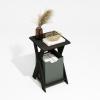 Furinno SIMPLE DESIGN Side Table Set of 2, 2-Tier Modern End Table with Soft Edges, Open Shelves Night Stand, Bedside Table, for Living Room, Bedroom, French Oak(Black Espresso)