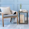 Furinno Simplistic End Table Set Turn-S-Tube Wide TV Entertainment Center(French Oak Grey/Black)