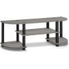 Furinno Simplistic End Table Set Turn-S-Tube Wide TV Entertainment Center(French Oak Grey/Black)