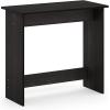 Furinno Simplistic Study Table, Espresso & Just 3-Tier Turn-N-Tube End Table/Side Table/Night Stand/Bedside Table with Plastic Poles, 1-Pack, Americano/Black(Espresso)