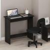 Furinno Simplistic Study Table, Espresso & Just 3-Tier Turn-N-Tube End Table/Side Table/Night Stand/Bedside Table with Plastic Poles, 1-Pack, Americano/Black(Espresso)