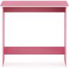 Furinno Simplistic Study Table, Espresso & Just 3-Tier Turn-N-Tube End Table/Side Table/Night Stand/Bedside Table with Plastic Poles, 1-Pack, Americano/Black(Pink/White)