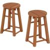 Furinno TIOMAN Patio Table, Outdoor Side Table, Patio Bar Table, Coffee Table in Teak Oil, for Patio, Garden, Porch, Natural(Set of 2 Bar Stool)