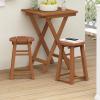 Furinno TIOMAN Patio Table, Outdoor Side Table, Patio Bar Table, Coffee Table in Teak Oil, for Patio, Garden, Porch, Natural(Set of 2 Bar Stool)
