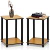 Furinno Turn-N-Tube End Table Corner Shelves in Set of 2