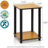 Furinno Turn-N-Tube End Table Corner Shelves in Set of 2