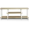 Furinno Turn-N-Tube No Tools 3D 3-Tier Entertainment TV Stand up to 50 inch TV, Round Tubes, Oak & Simplistic Set of 2 End Table, Sonoma Oak/White