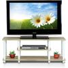 Furinno Turn-N-Tube No Tools 3D 3-Tier Entertainment TV Stand up to 50 inch TV, Round Tubes, Oak & Simplistic Set of 2 End Table, Sonoma Oak/White