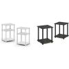 Furinno 2-Pack End Tables and 2 End Tables Espresso/Black