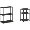 Furinno 3-Tier Turn-N-Tube Display Rack and 3-Tier End Table Bundle, Espresso/Black