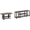 Furinno Simple Design Coffee Table and 2 End Tables, Espresso(Dark Brown)