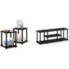 Furinno Simplistic End Table Set with 3-Tier TV Entertainment Stand