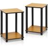 Furinno Turn-N-Tube End Table Corner Shelves in Set of 2