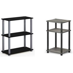 Furinno 3-Tier Storage Shelf and End Table Bundle