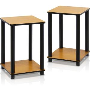 Furinno Turn-N-Tube End Table Corner Shelves in Set of 2