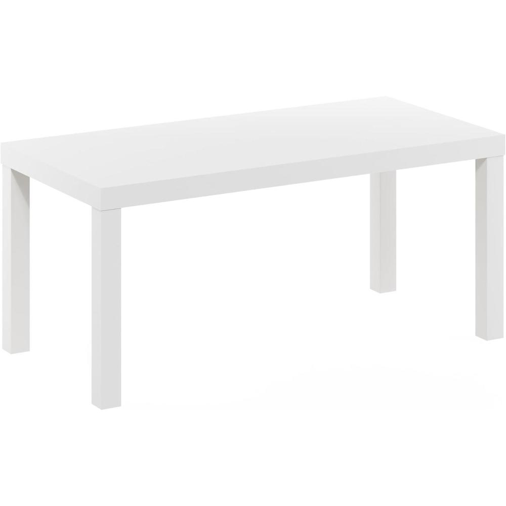 imageFurinno Classic Coffee Table Modern Rectangle Coffee Table with 18 Inch Thick Tabletop Side Table for Living Room Home Office Plain White