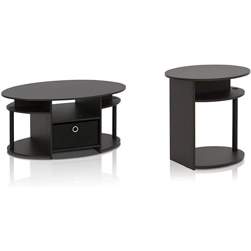 imageFurinno Oval Coffee Table and End Table SetCoffee Table  End Table