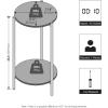 Furinno BESI Night Stand, 2-Tier Tall Round Nightstand with Metal Legs, Metal Frame Narrow End Table with Open Shelf, Side Table, Bedside Table, for Bedroom, Closet, Living Room, Americano