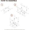 Furinno Beginning Night Stand, Square Nightstand, Wood Bedside Table with H-Legs, Side Table, End Table, Easy Assembly, for Bedroom, Closet, Living Room, Espresso(French Oak)