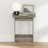 Furinno Beginning Night Stand, Square Nightstand, Wood Bedside Table with H-Legs, Side Table, End Table, Easy Assembly, for Bedroom, Closet, Living Room, Espresso(French Oak)
