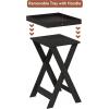 Furinno Classic Night Stand, Square Nightstand with X-Legs, Removable Tray Top End Table, Criss-Crossed Leg Side Table, Bedside Table, Tray Table, for Bedroom, Closet, Living Room, Espresso