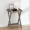 Furinno Classic Night Stand, Square Nightstand with X-Legs, Removable Tray Top End Table, Criss-Crossed Leg Side Table, Bedside Table, Tray Table, for Bedroom, Closet, Living Room, French Oak