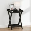 Furinno Classic Night Stand, Square Nightstand with X-Legs, Removable Tray Top End Table, Criss-Crossed Leg Side Table, Bedside Table, Tray Table, for Bedroom, Closet, Living Room, Espresso