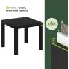 Furinno Classic Side Table, Square Modern End Table with 1.8 Thick Tabletop, Simple Night Stand, Bedside Table, Toolless Assembly, for Living Room, Bedroom, Classic Black